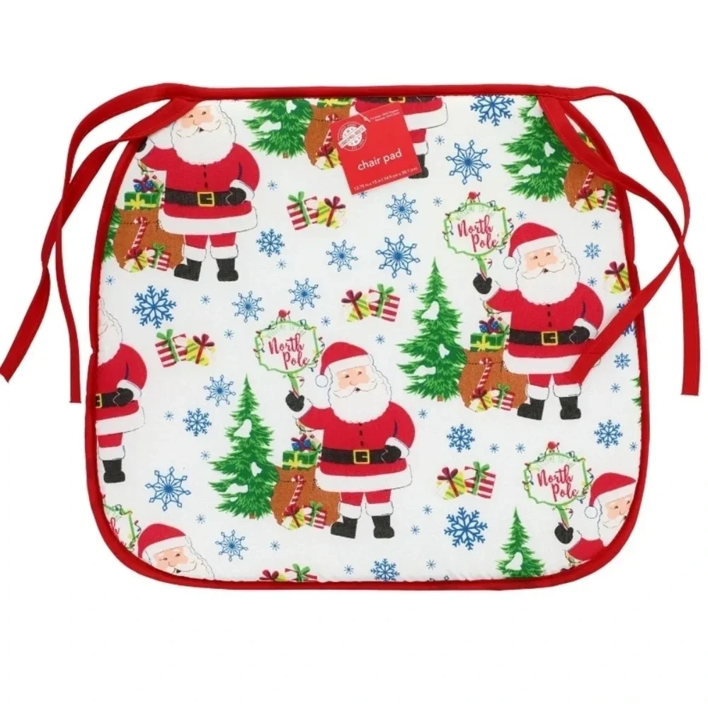 NWT Christmas House Cushioned Chair Pads Set of 4 Holiday Decorations